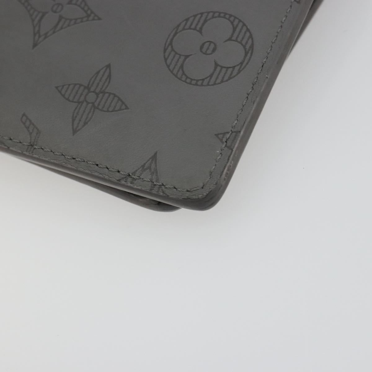 LOUIS VUITTON Monogram Shadow Portefeuille Braza Wallet Gray M81335 Auth bs36439