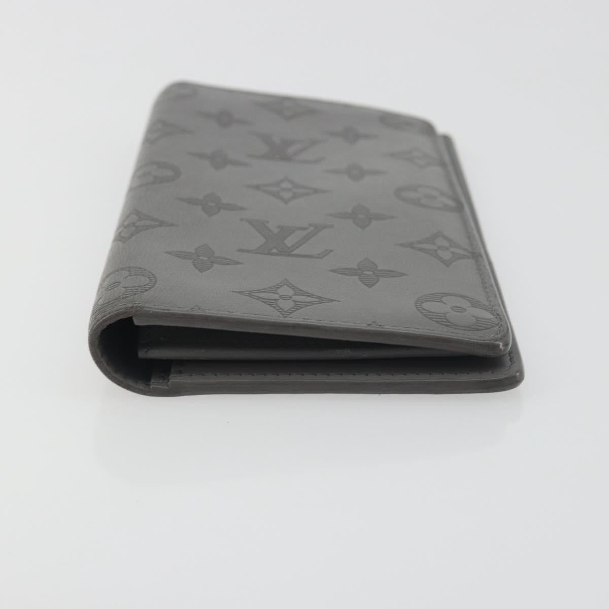 LOUIS VUITTON Monogram Shadow Portefeuille Braza Wallet Gray M81335 Auth bs36439