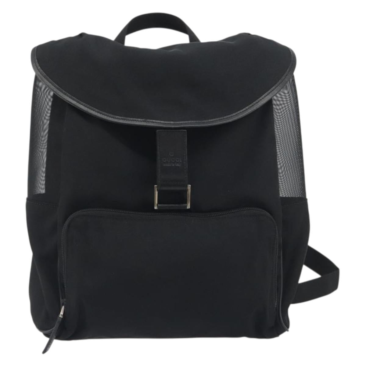 GUCCI Backpack Canvas Black Silver 019 0353 Auth bs36440