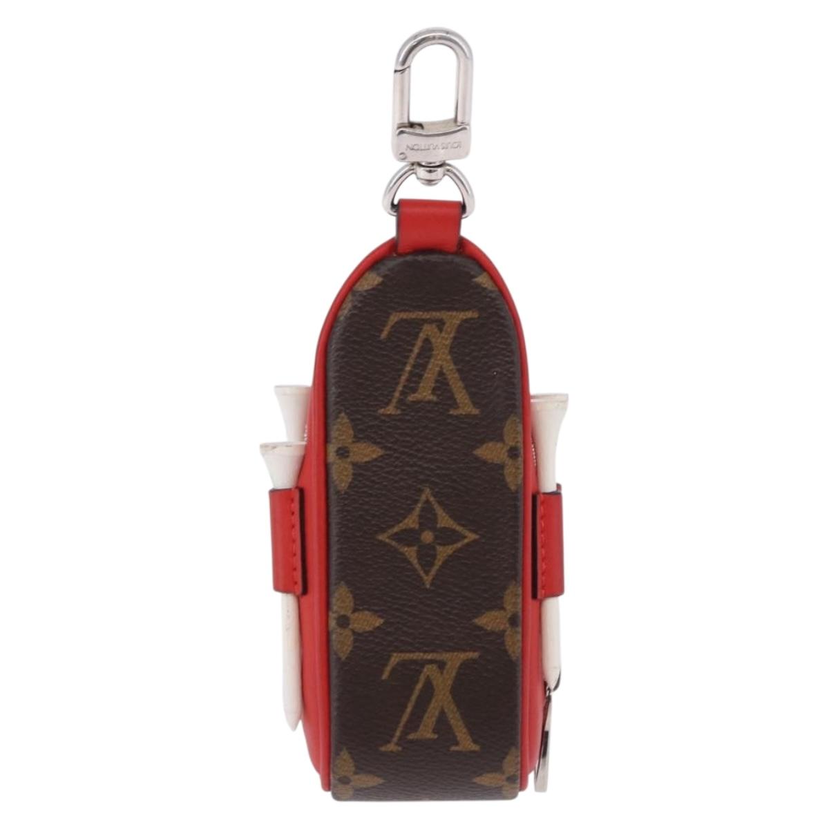 LOUIS VUITTON Monogram Set Golf Andrews Golf Ball Case Red GI0297 Auth bs36446