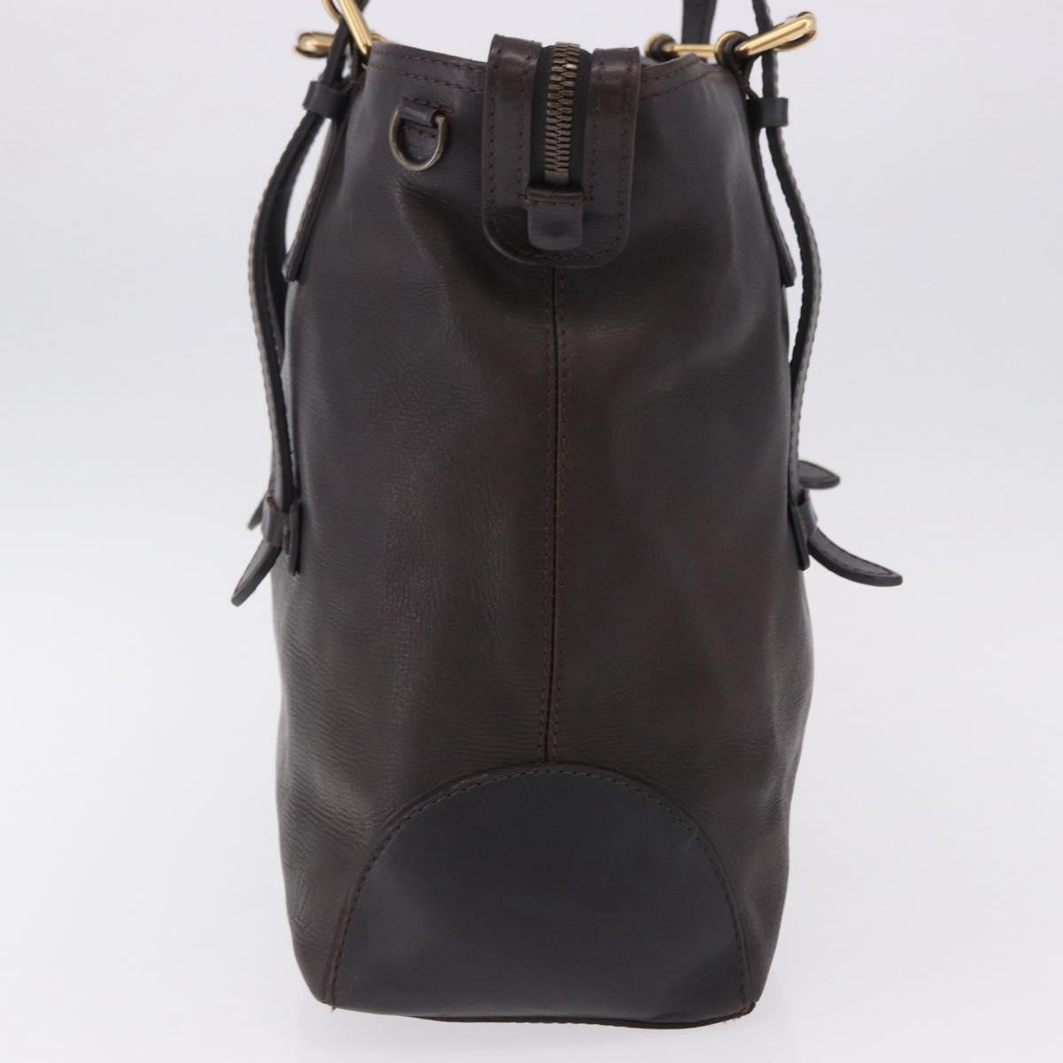 LOUIS VUITTON Utah Kiowa Tote Bag Leather Brown Gold M95453 LV Auth bs36447A