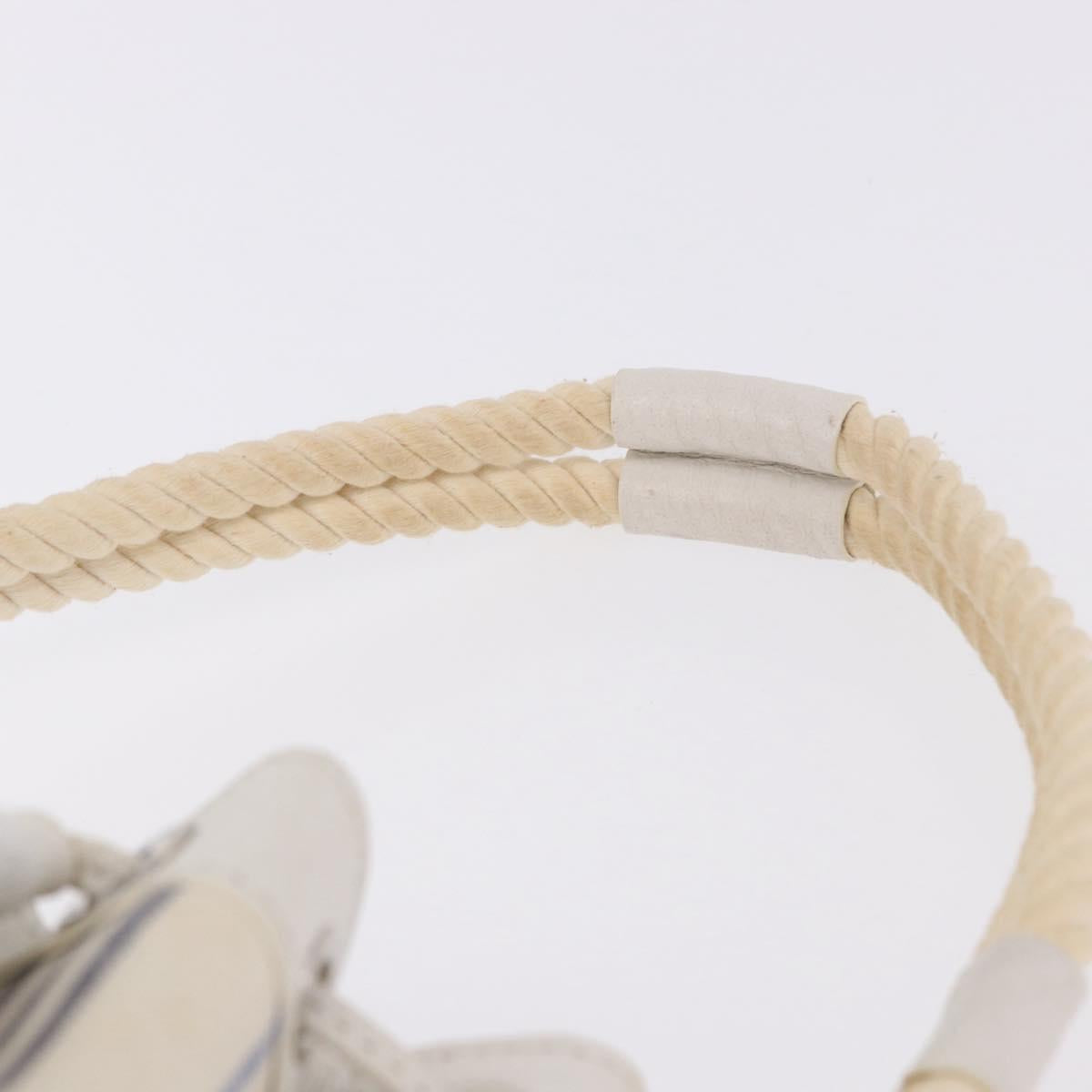 BURBERRY Hand Bag Canvas White Silver Auth bs36451