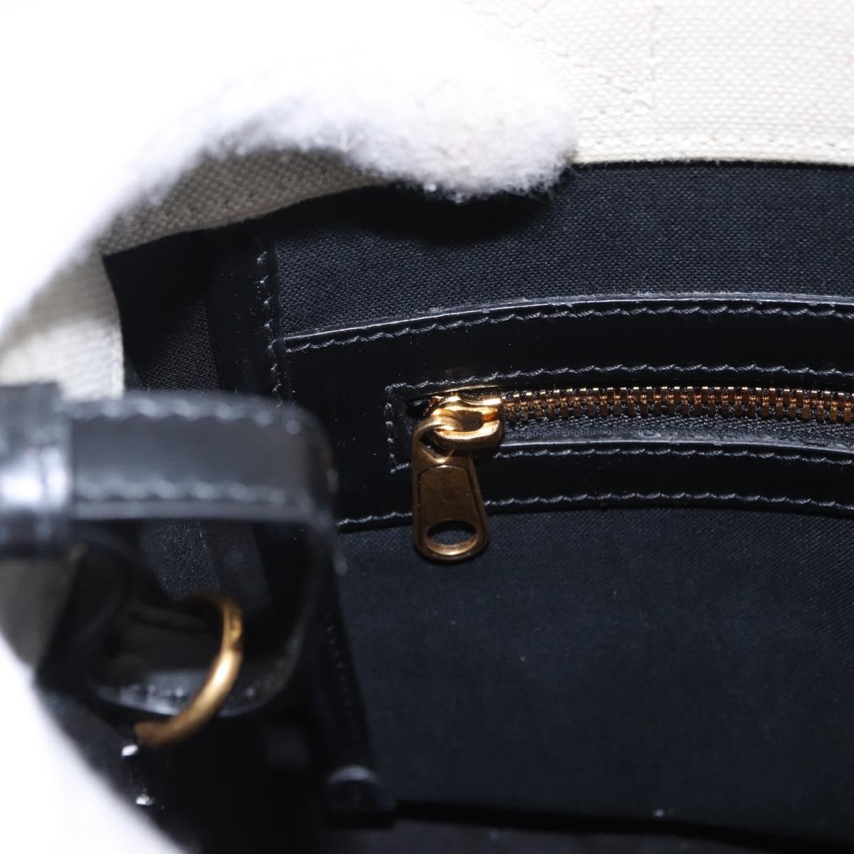 BALENCIAGA Hardware Hand Bag Canvas 2way White Gold 693662 Auth bs36453