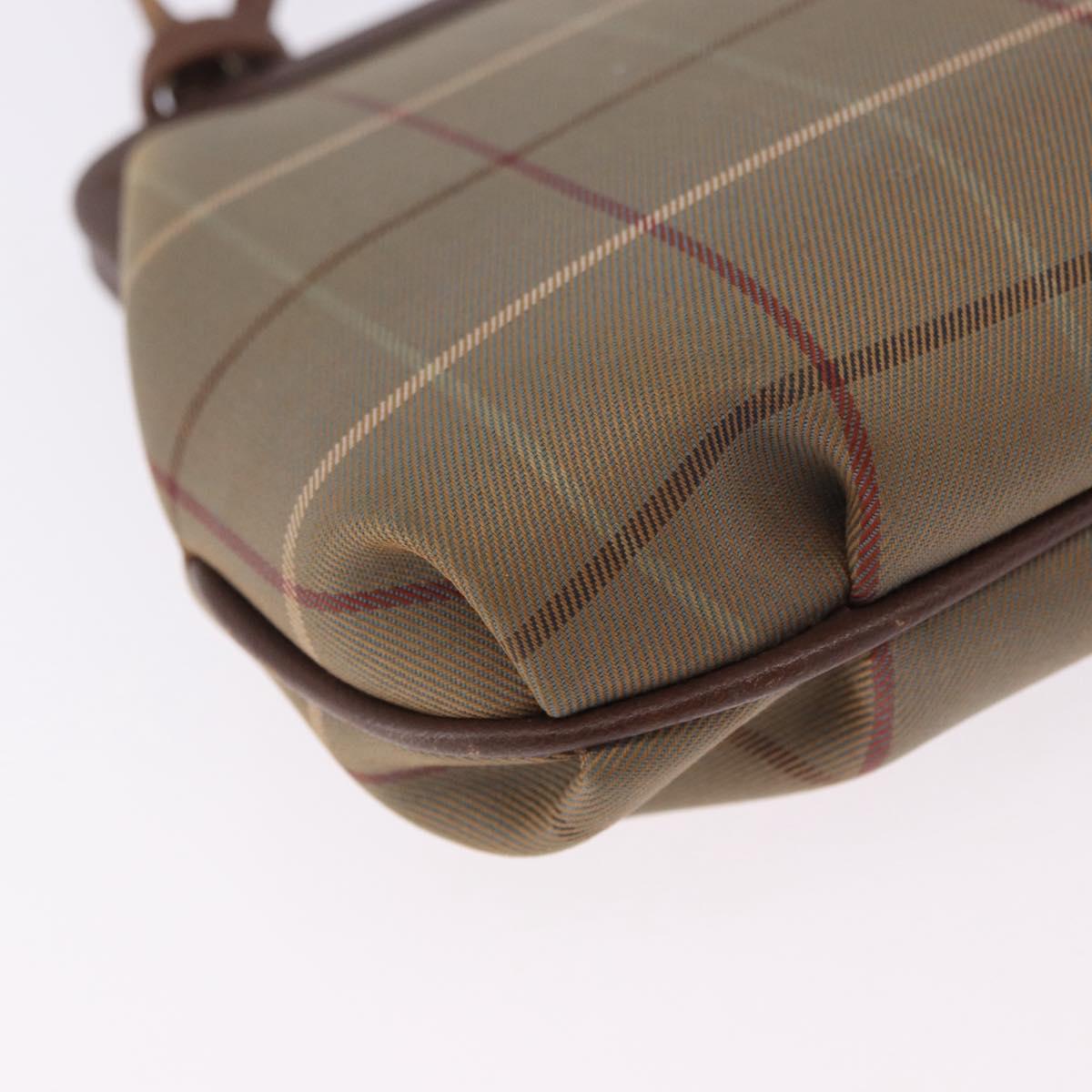 Burberrys Nova Check Shoulder Bag Canvas Beige Gold Auth bs36455