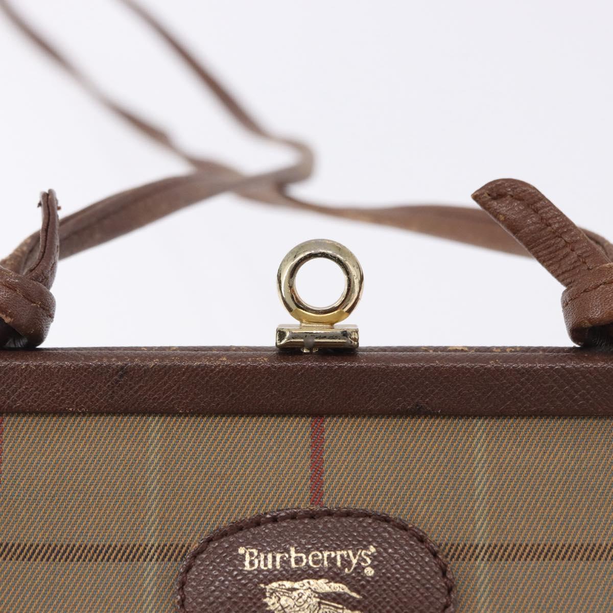 Burberrys Nova Check Shoulder Bag Canvas Beige Gold Auth bs36455