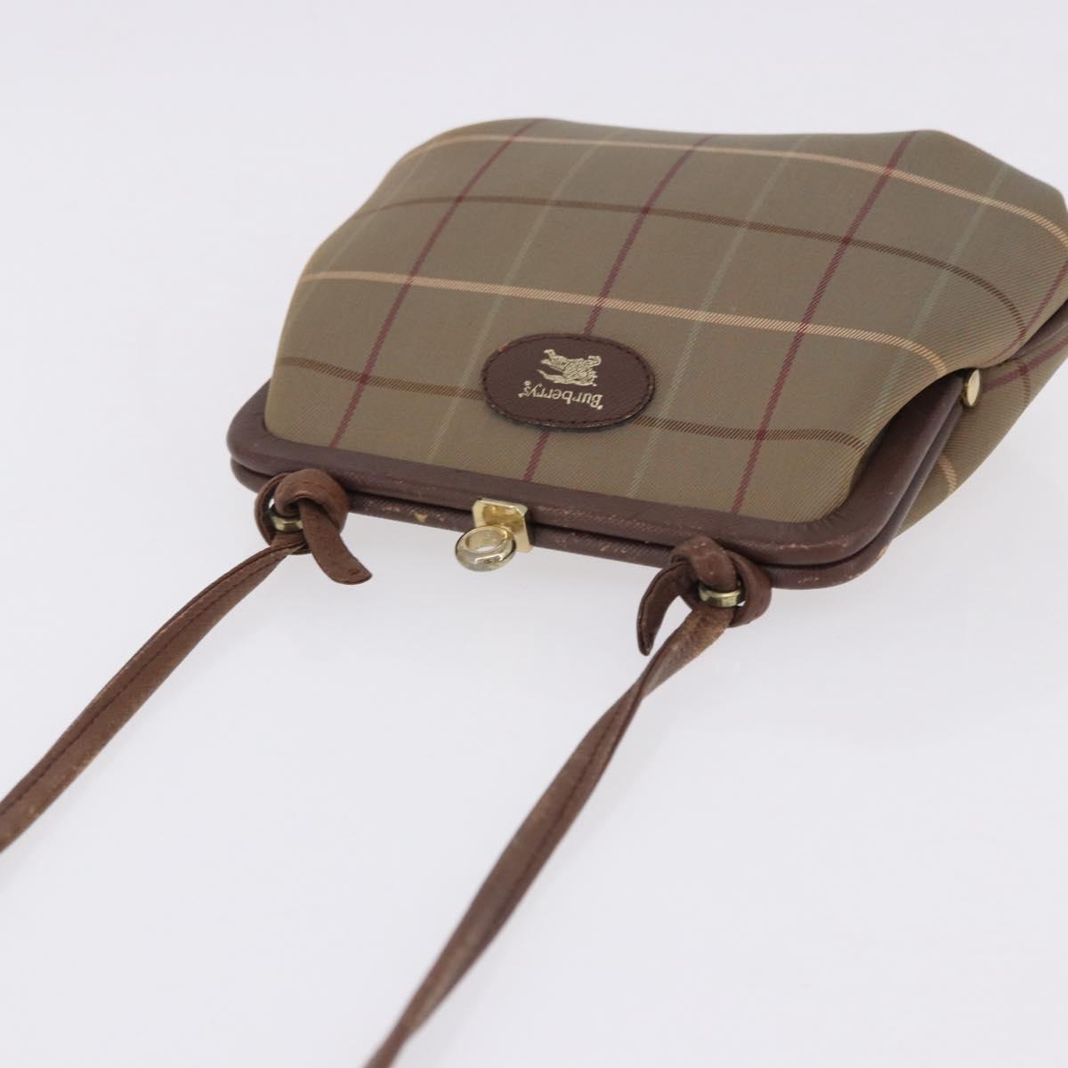 Burberrys Nova Check Shoulder Bag Canvas Beige Gold Auth bs36455