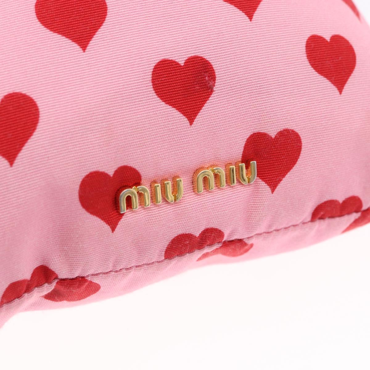 Miu Miu Purse Pouch Nylon Pink Gold Auth bs36456