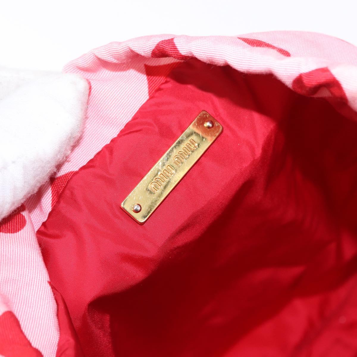 Miu Miu Purse Pouch Nylon Pink Gold Auth bs36456