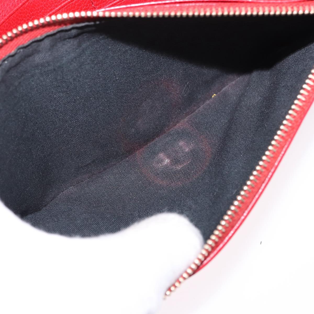 BALENCIAGA The Money Long Wallet Leather Red Gold 233599 Auth bs36458A