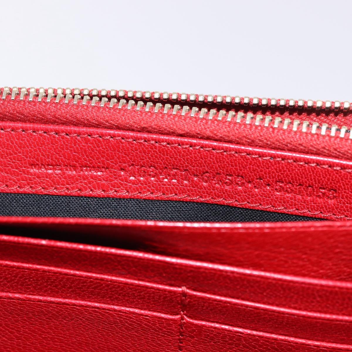 BALENCIAGA The Money Long Wallet Leather Red Gold 233599 Auth bs36458A