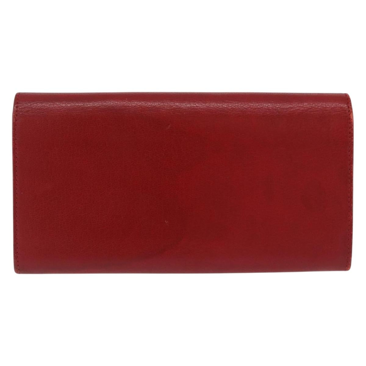 BALENCIAGA The Money Long Wallet Leather Red Gold 233599 Auth bs36458A