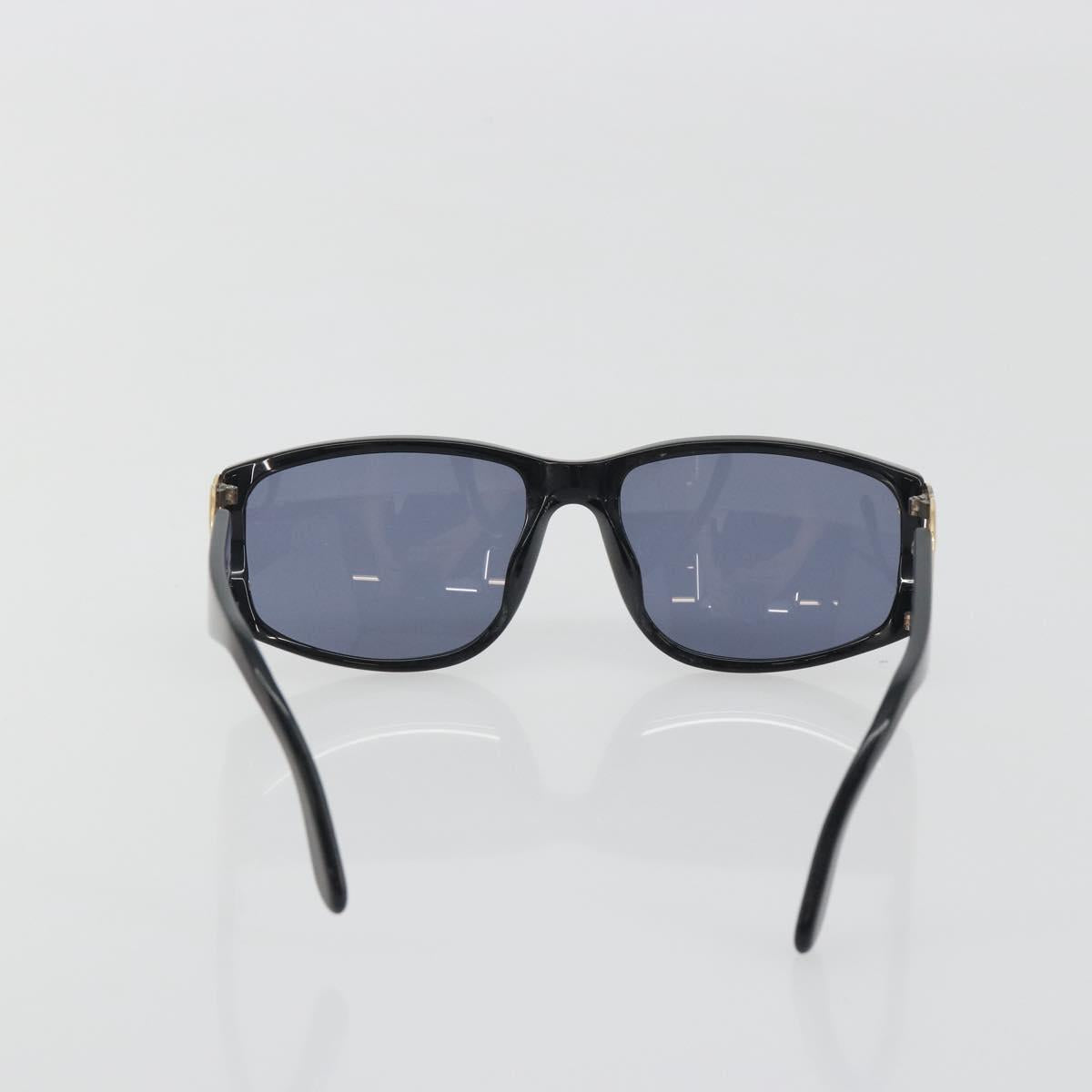 CHANEL Sunglasses Plastic Black Gold Tone CC Auth bs36459
