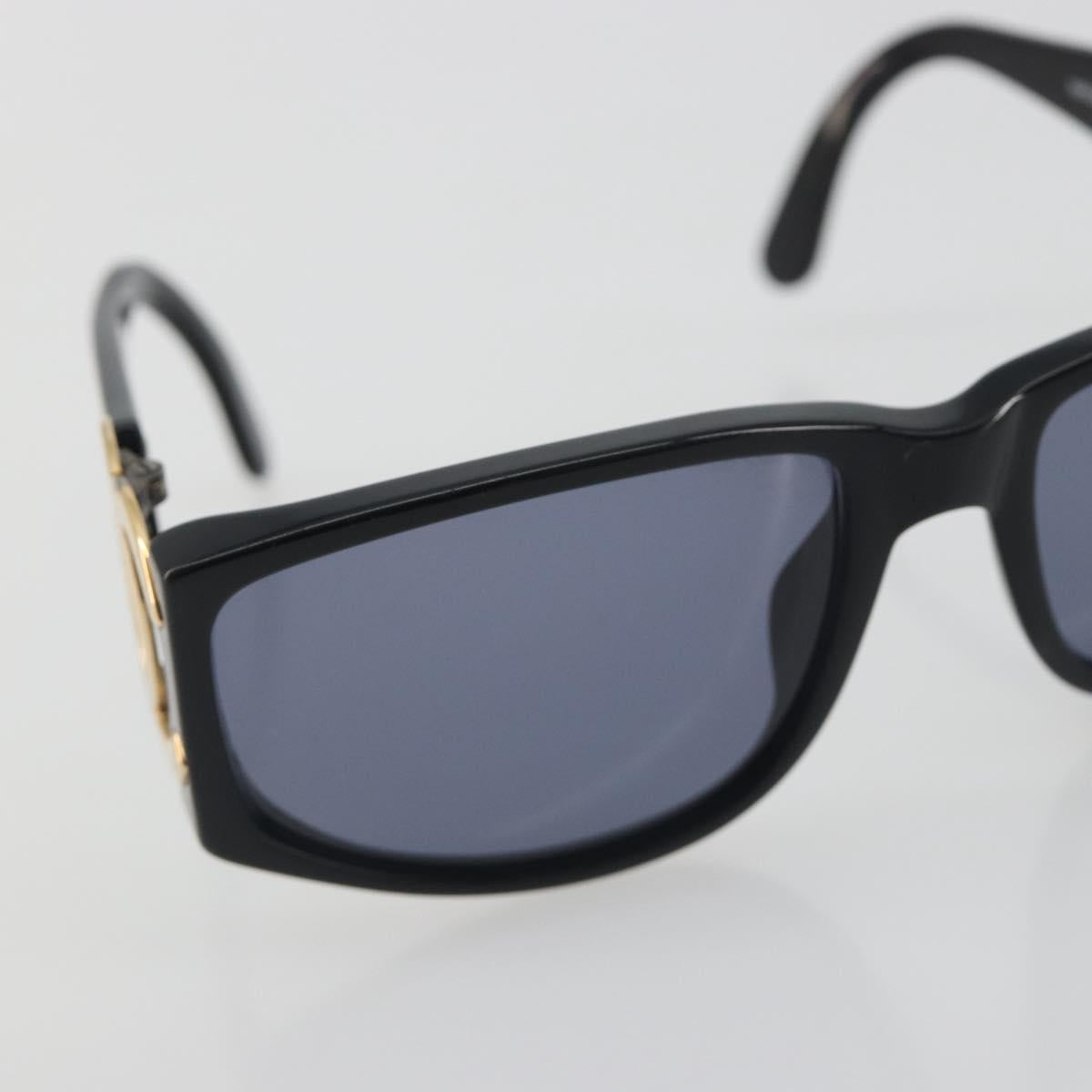CHANEL Sunglasses Plastic Black Gold Tone CC Auth bs36459