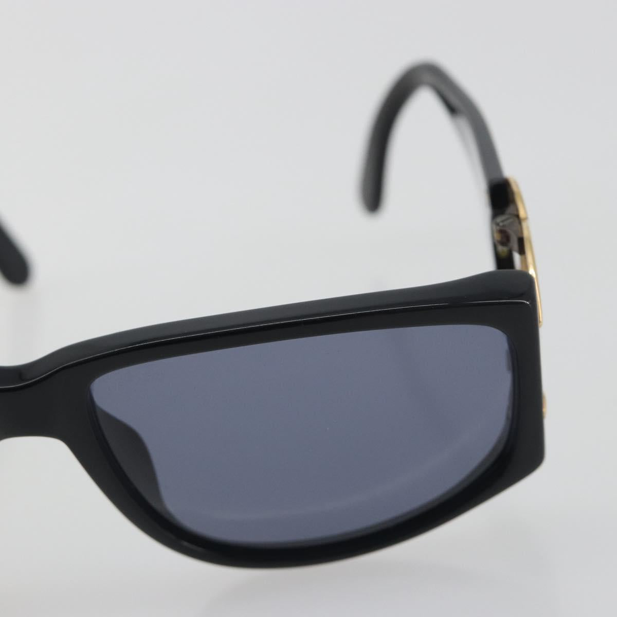 CHANEL Sunglasses Plastic Black Gold Tone CC Auth bs36459