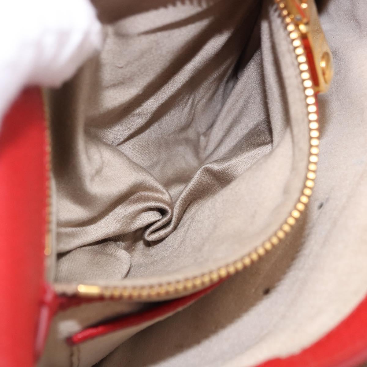 Miu Miu Shoulder Bag Leather Red Gold Auth bs36460