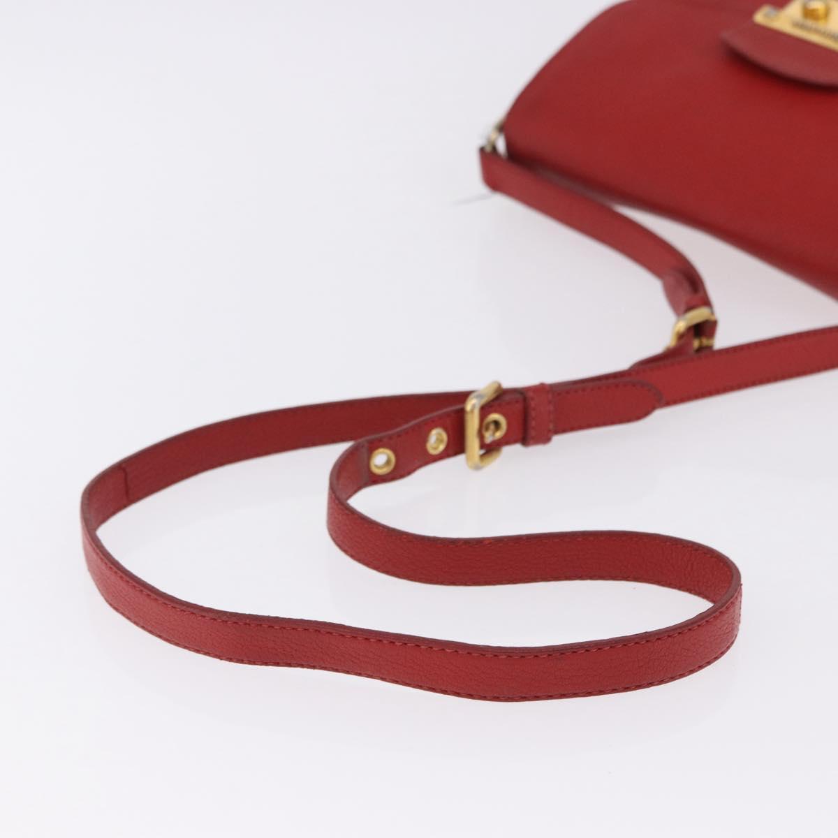 Miu Miu Shoulder Bag Leather Red Gold Auth bs36460