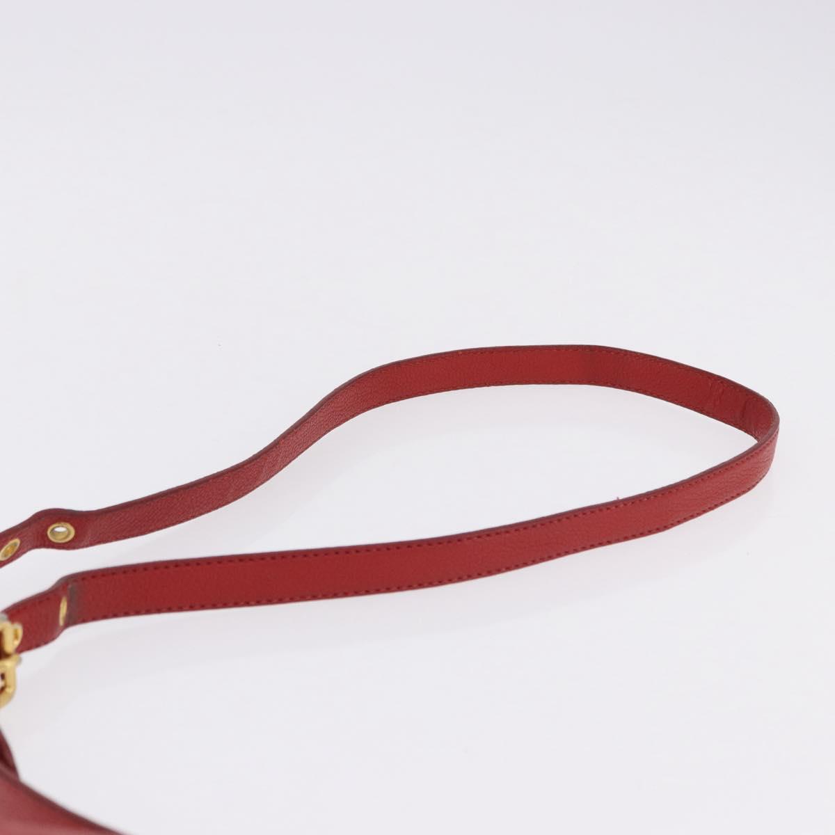 Miu Miu Shoulder Bag Leather Red Gold Auth bs36460