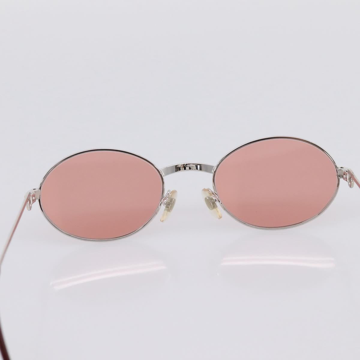 CARTIER Sunglasses Metal Bordeaux Gold Tone Auth bs36463V
