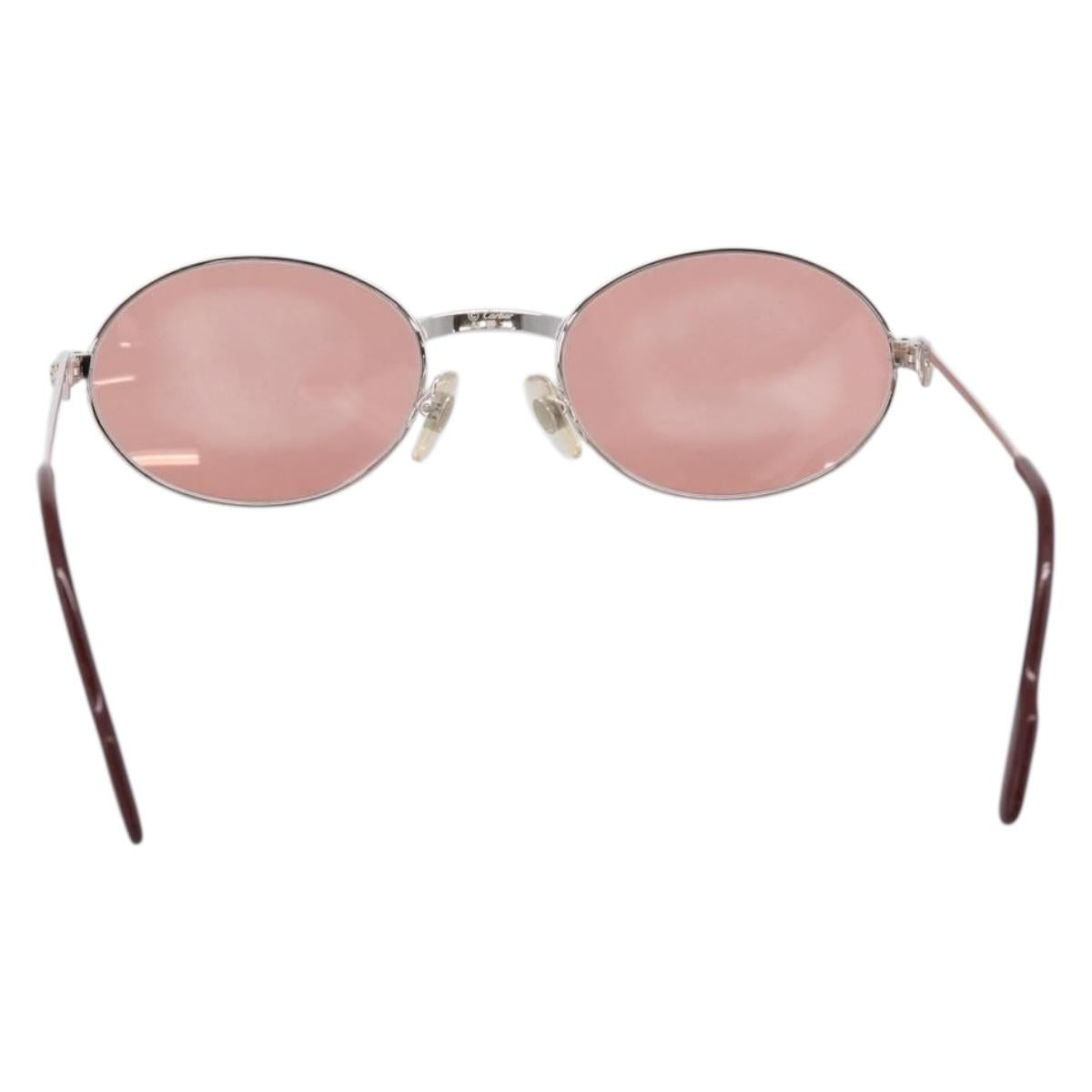 CARTIER Sunglasses Metal Bordeaux Gold Tone Auth bs36463V