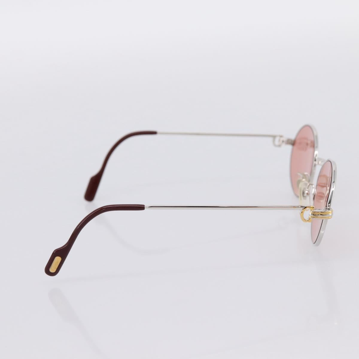 CARTIER Sunglasses Metal Bordeaux Gold Tone Auth bs36463V