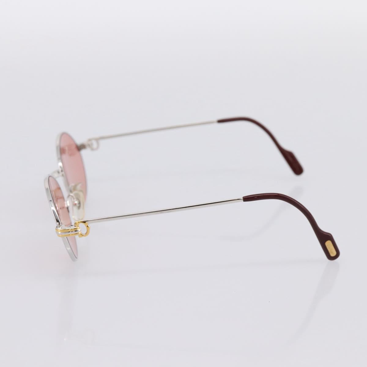 CARTIER Sunglasses Metal Bordeaux Gold Tone Auth bs36463V