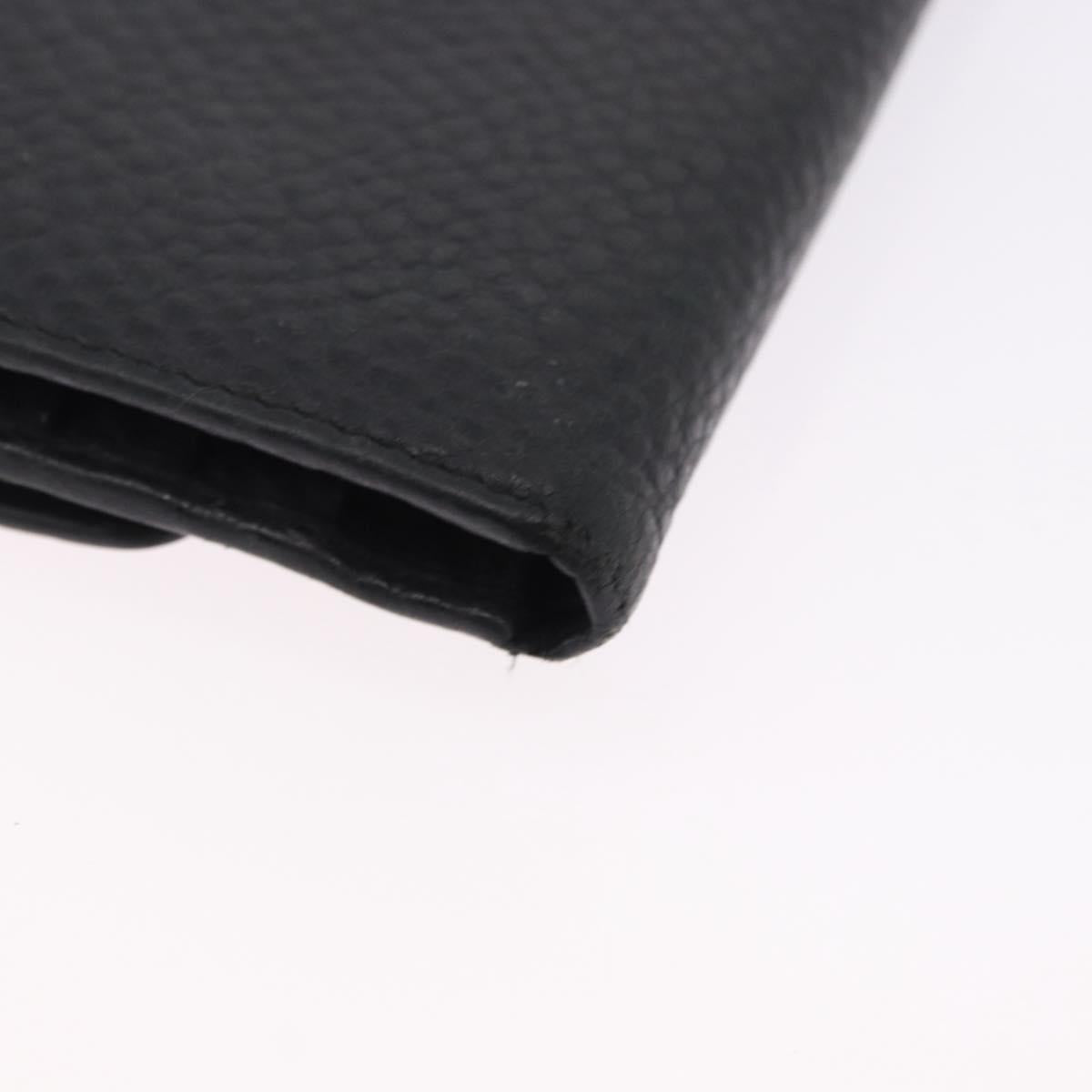 Salvatore Ferragamo Gancini Bifold Wallet Leather Black Silver Auth bs36466