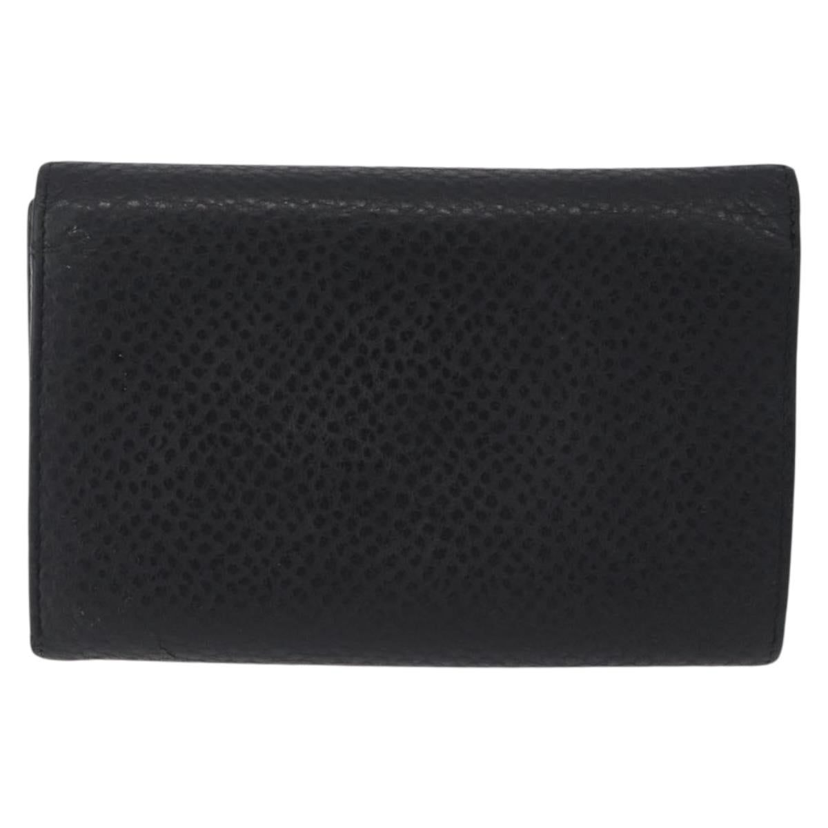 Salvatore Ferragamo Gancini Bifold Wallet Leather Black Silver Auth bs36466