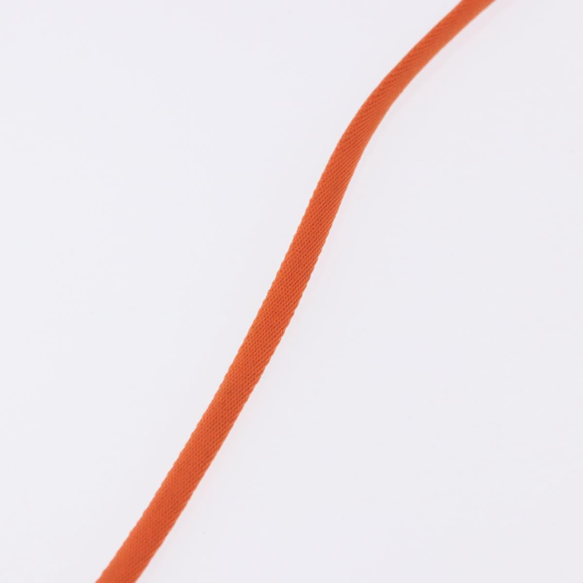 CHANEL Glasses Strap Canvas Orange Silver CC Auth bs36467