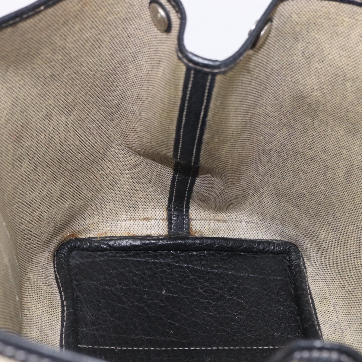 CHANEL Garden Party PM Tote Bag Coated Canvas Beige Silver CC Auth bs36468