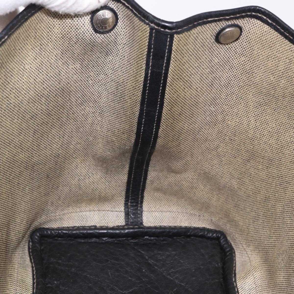 CHANEL Garden Party PM Tote Bag Coated Canvas Beige Silver CC Auth bs36468