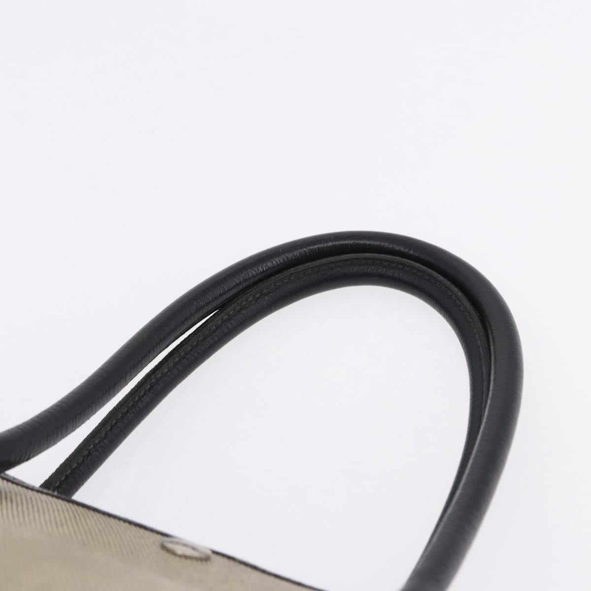 CHANEL Garden Party PM Tote Bag Coated Canvas Beige Silver CC Auth bs36468
