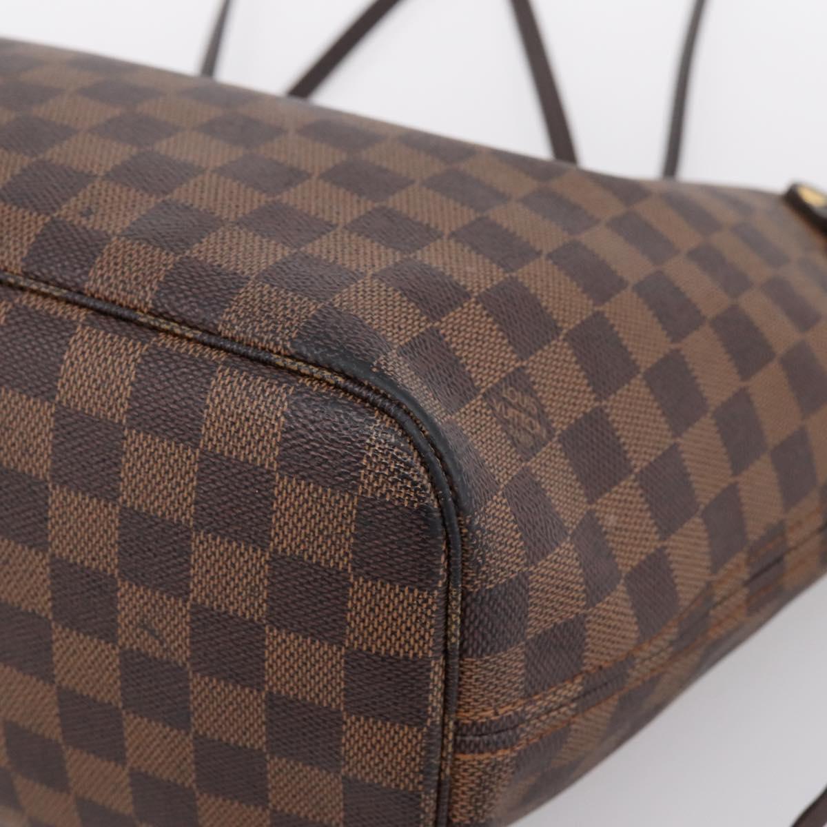 LOUIS VUITTON Damier Ebene Neverfull MM Tote Bag N51105 LV Auth bs36473