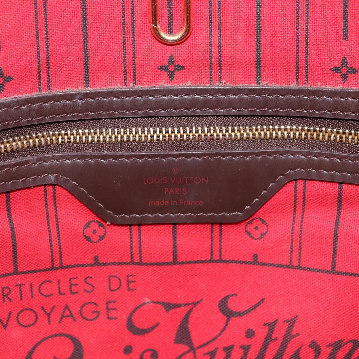 LOUIS VUITTON Damier Ebene Neverfull MM Tote Bag N51105 LV Auth bs36473