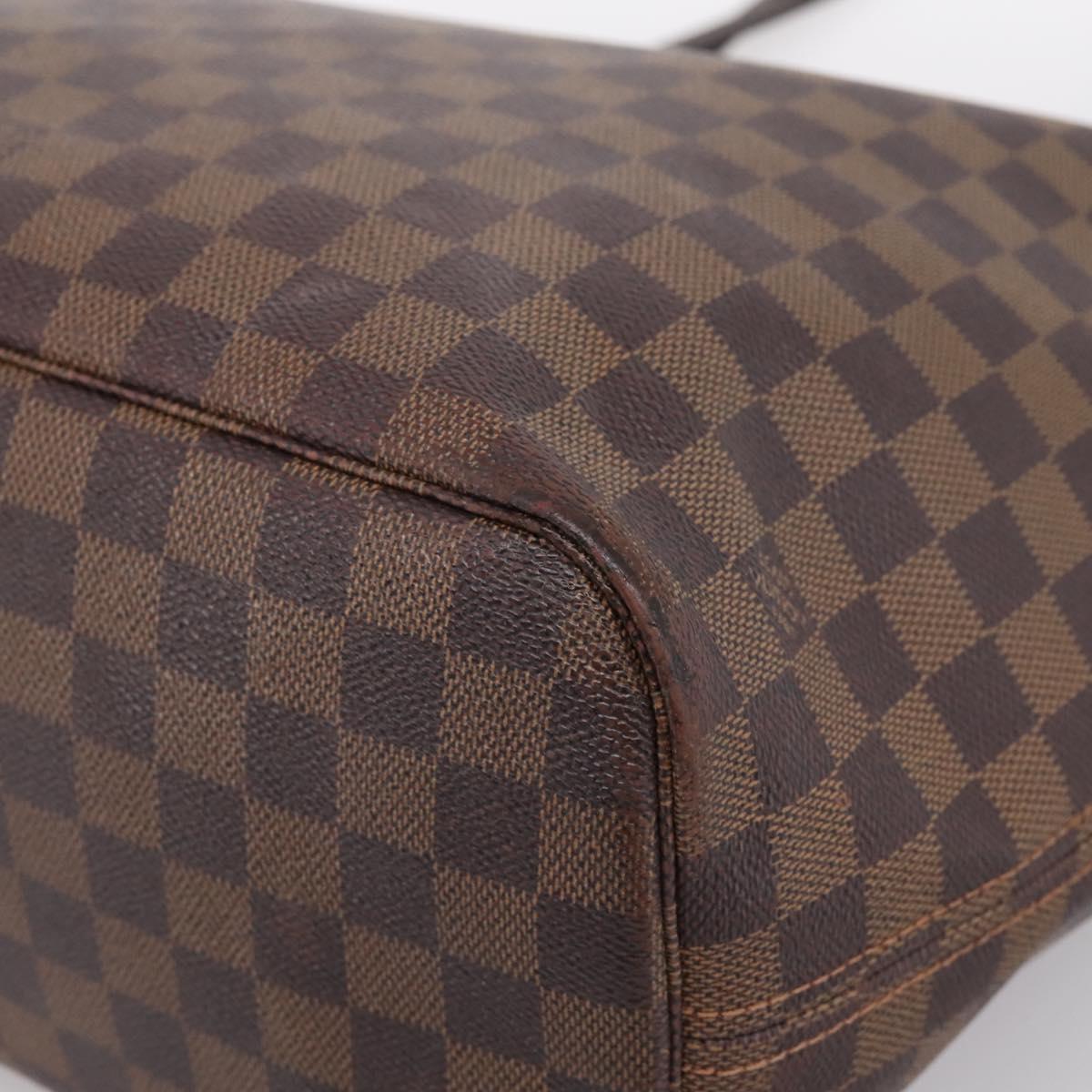 LOUIS VUITTON Damier Ebene Neverfull MM Tote Bag N51105 LV Auth bs36474
