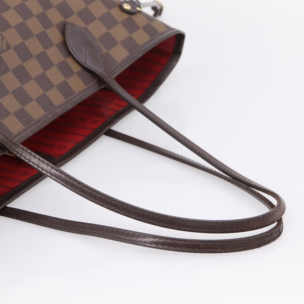 LOUIS VUITTON Damier Ebene Neverfull MM Tote Bag N51105 LV Auth bs36474