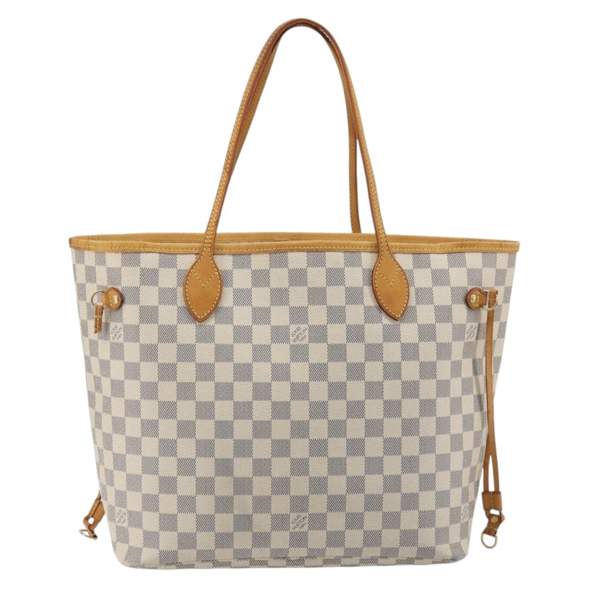 LOUIS VUITTON Damier Azur Neverfull MM Tote Bag N41605 LV Auth bs36475