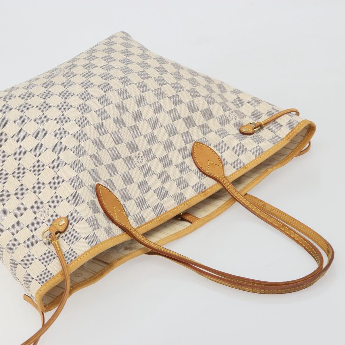 LOUIS VUITTON Damier Azur Neverfull MM Tote Bag N41605 LV Auth bs36475
