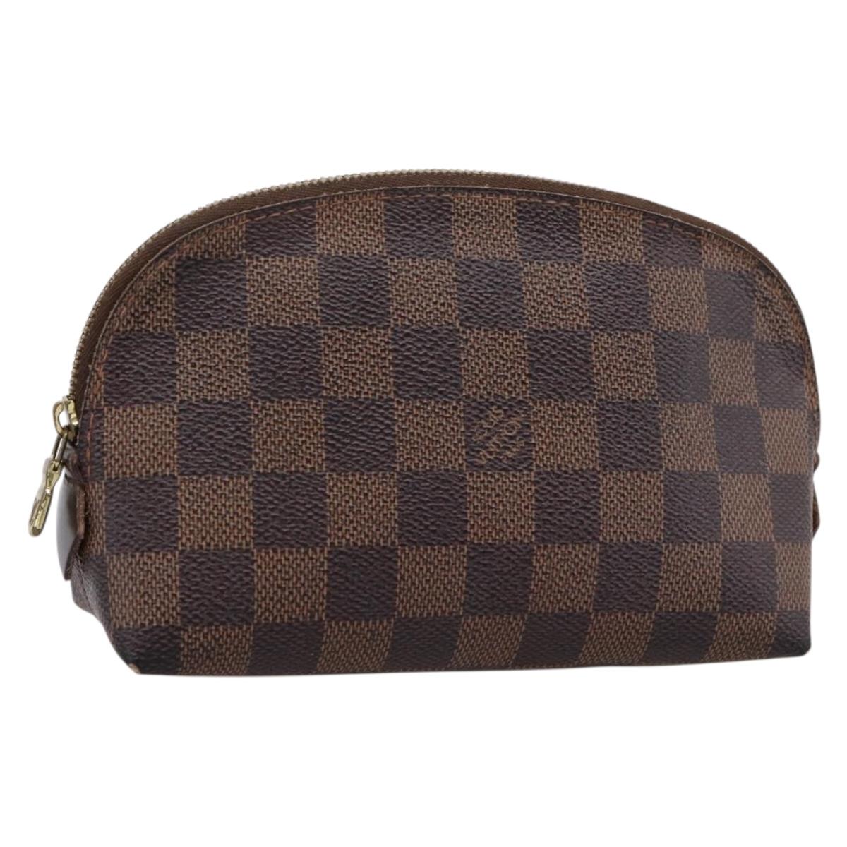 LOUIS VUITTON Damier Ebene Pochette Cosmetic PM Pouch N47516 LV Auth bs36476