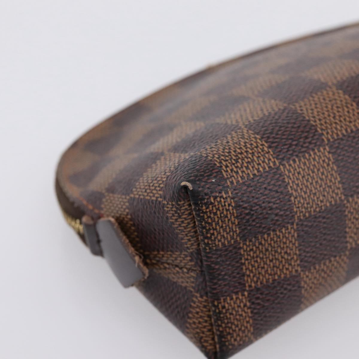 LOUIS VUITTON Damier Ebene Pochette Cosmetic PM Pouch N47516 LV Auth bs36476