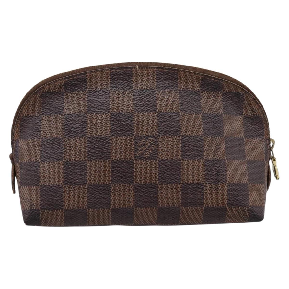 LOUIS VUITTON Damier Ebene Pochette Cosmetic PM Pouch N47516 LV Auth bs36476
