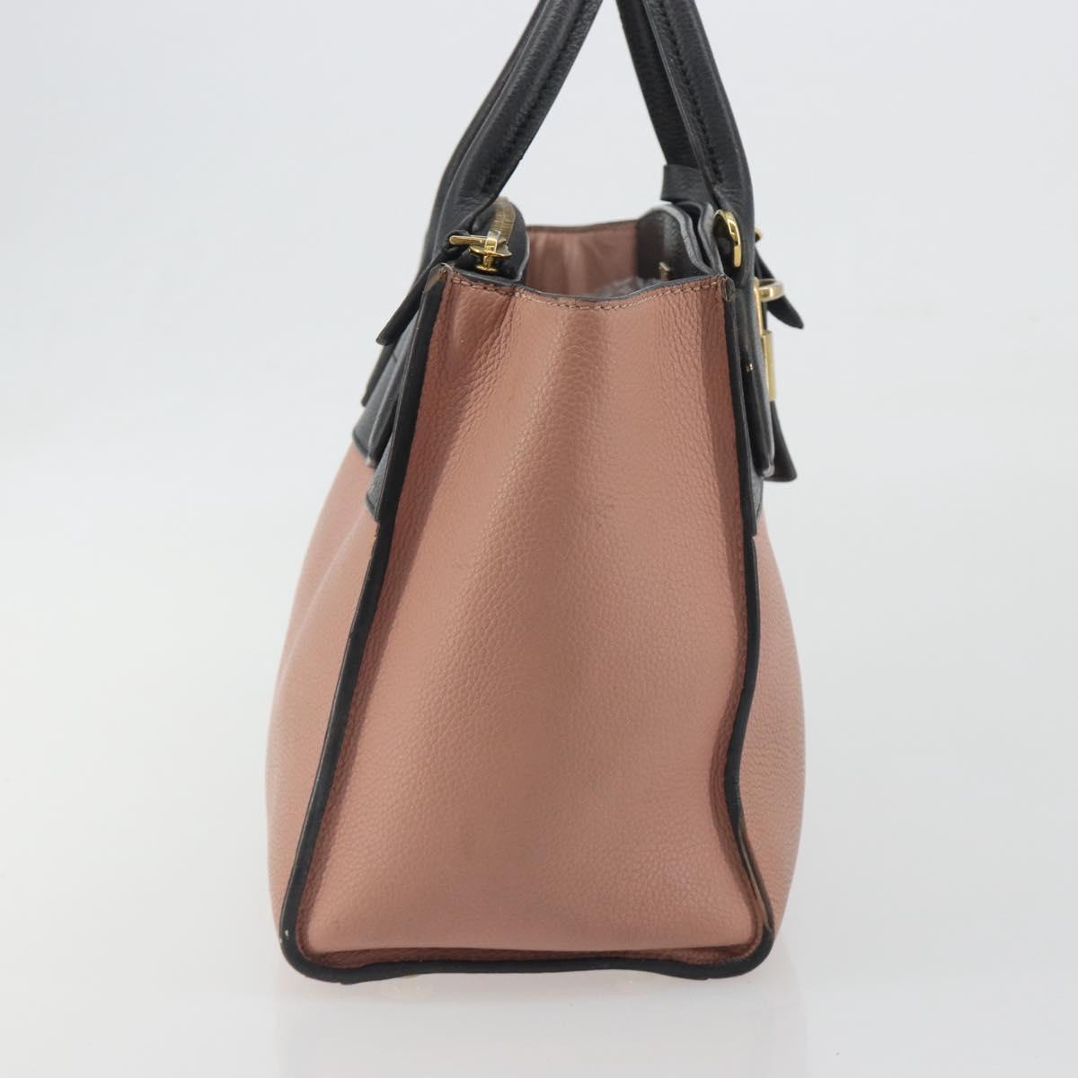 LOUIS VUITTON City Steamer PM Hand Bag Leather Pink Black M51590 LV Auth bs36477