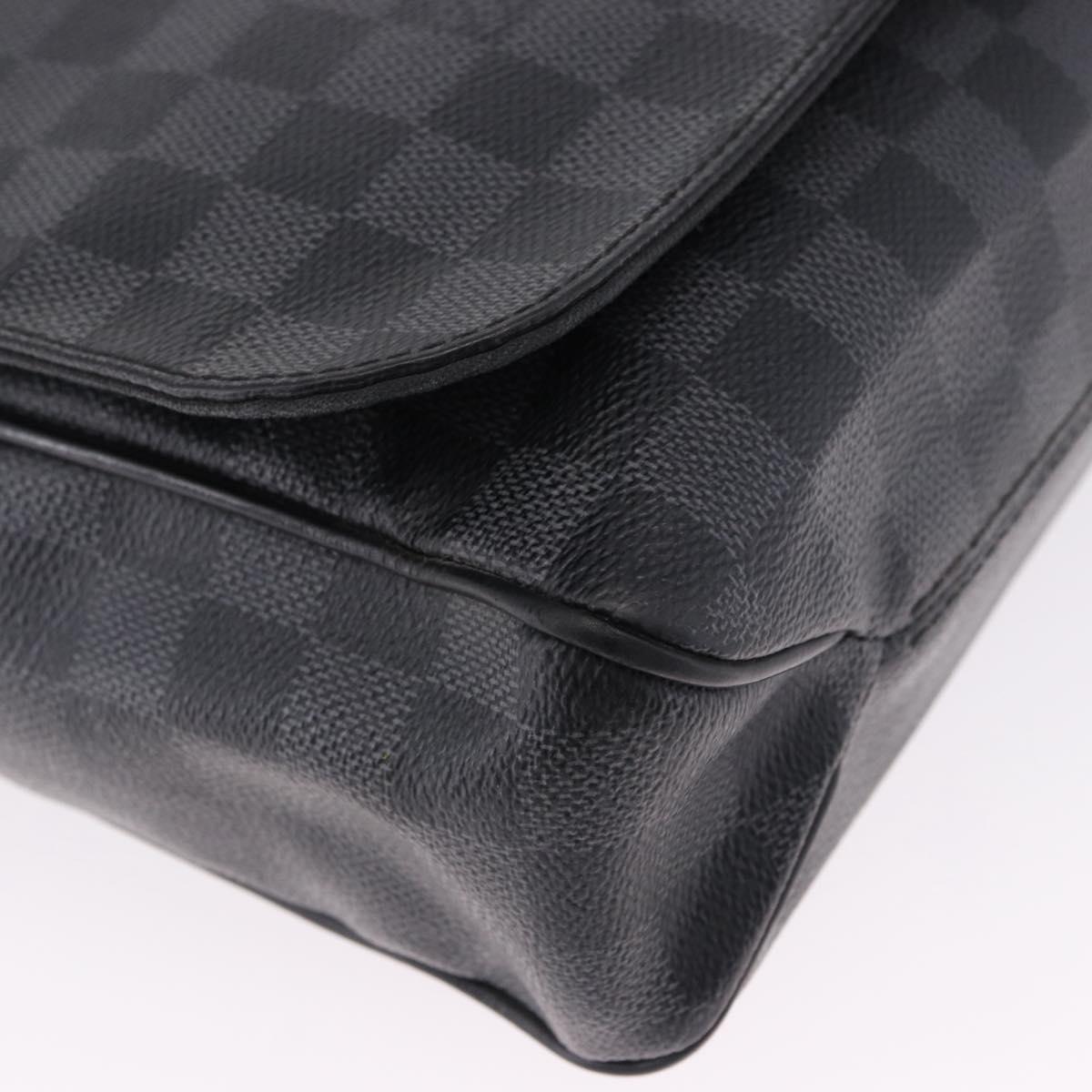 LOUIS VUITTON Damier Grafitte District PM Shoulder Bag N41260 LV Auth bs36478