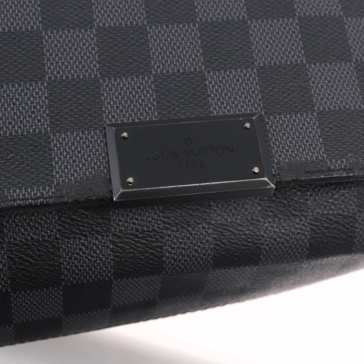 LOUIS VUITTON Damier Grafitte District PM Shoulder Bag N41260 LV Auth bs36478