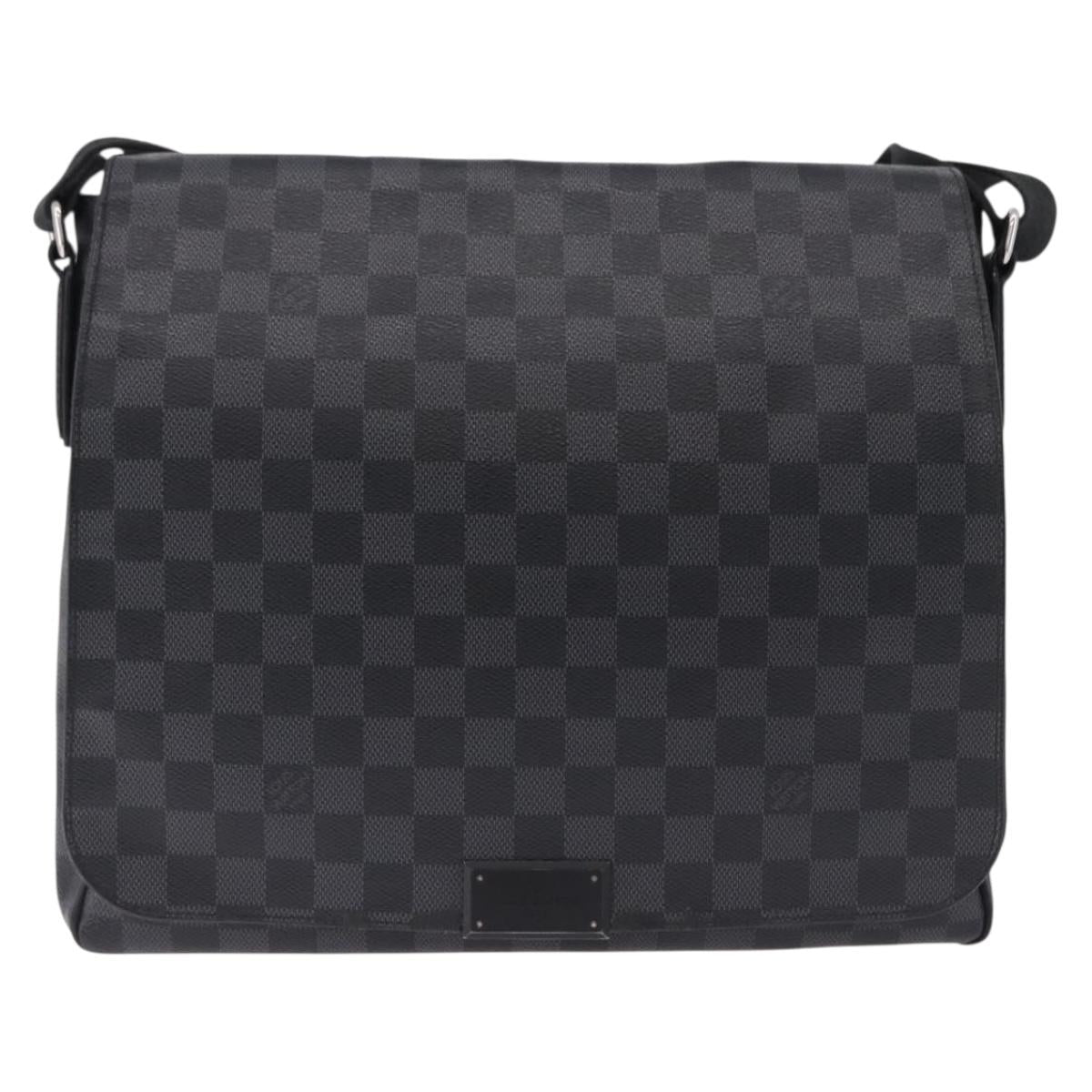 LOUIS VUITTON Damier Grafitte District PM Shoulder Bag N41260 LV Auth bs36478