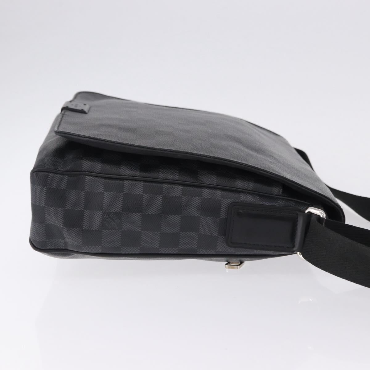 LOUIS VUITTON Damier Grafitte District PM Shoulder Bag N41260 LV Auth bs36478