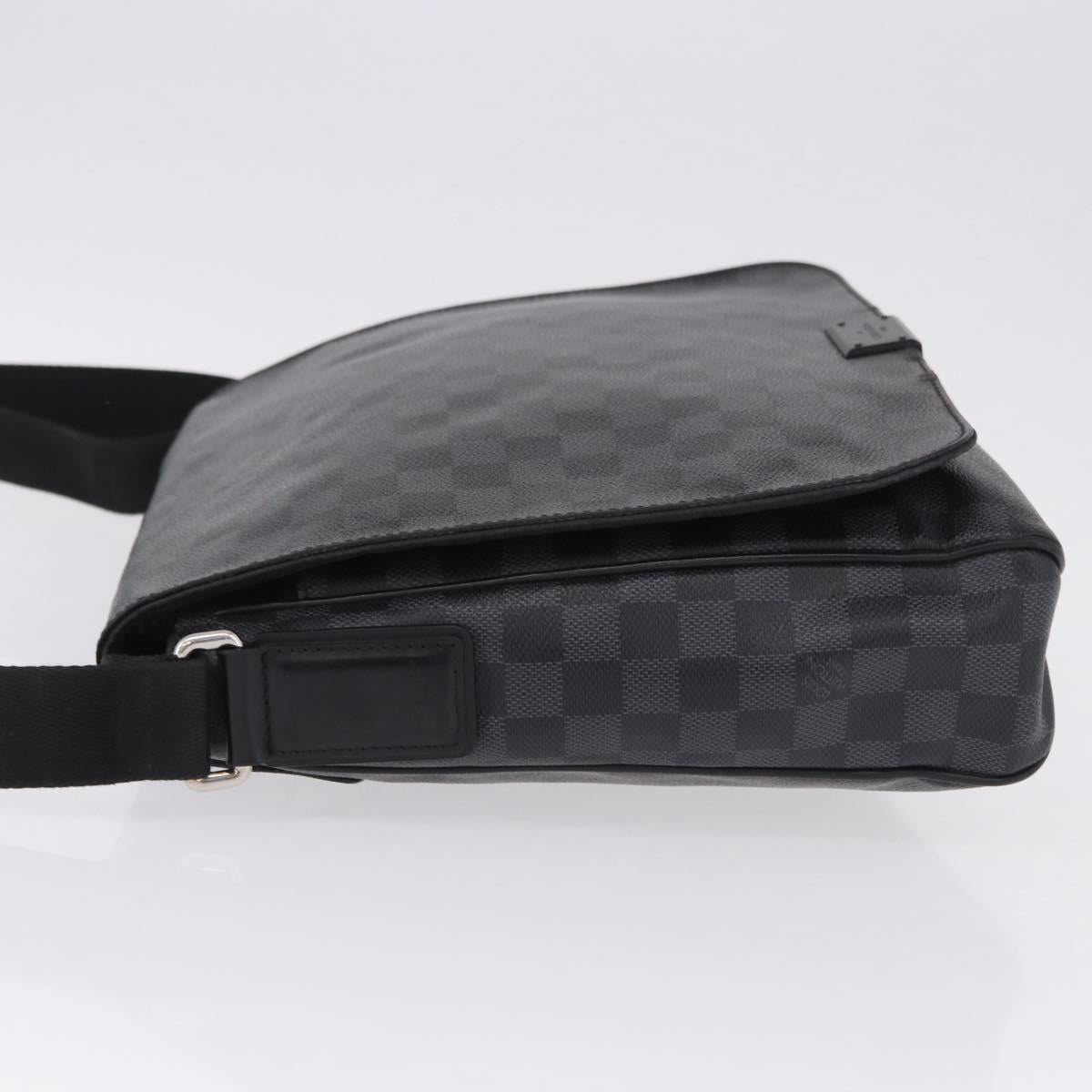 LOUIS VUITTON Damier Grafitte District PM Shoulder Bag N41260 LV Auth bs36478