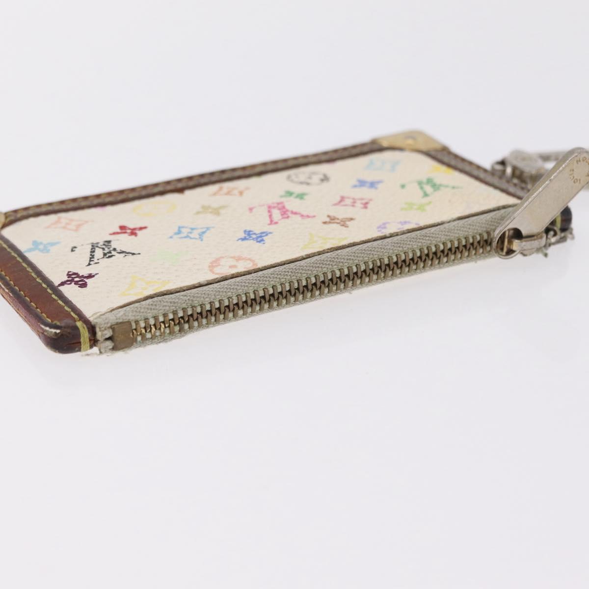 LOUIS VUITTON Monogram Multicolor Wallet 2 Set White LV Auth bs36482