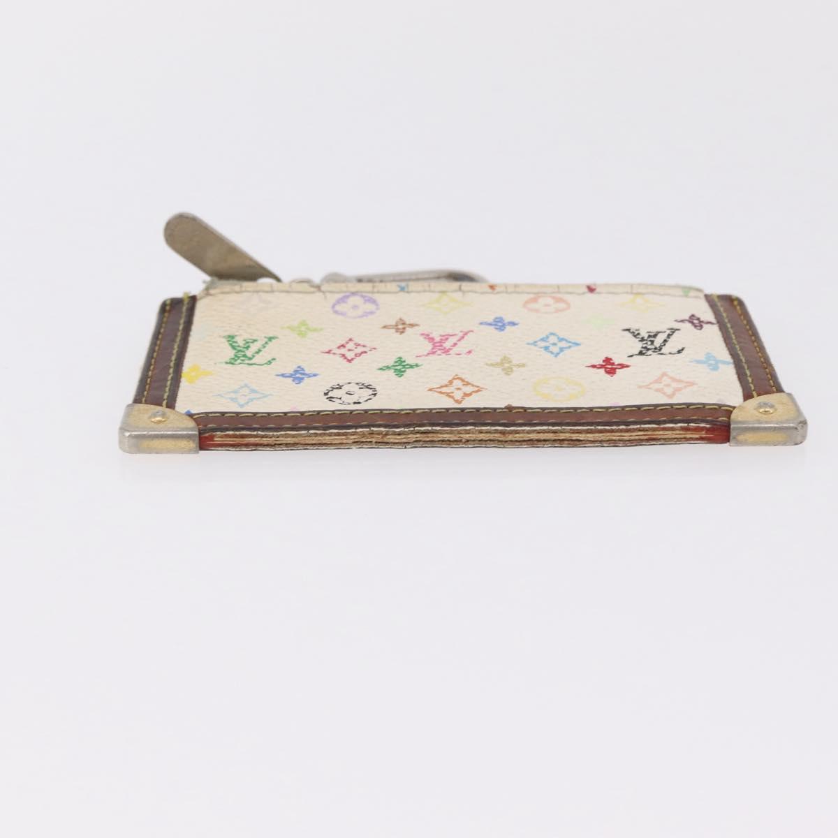 LOUIS VUITTON Monogram Multicolor Wallet 2 Set White LV Auth bs36482