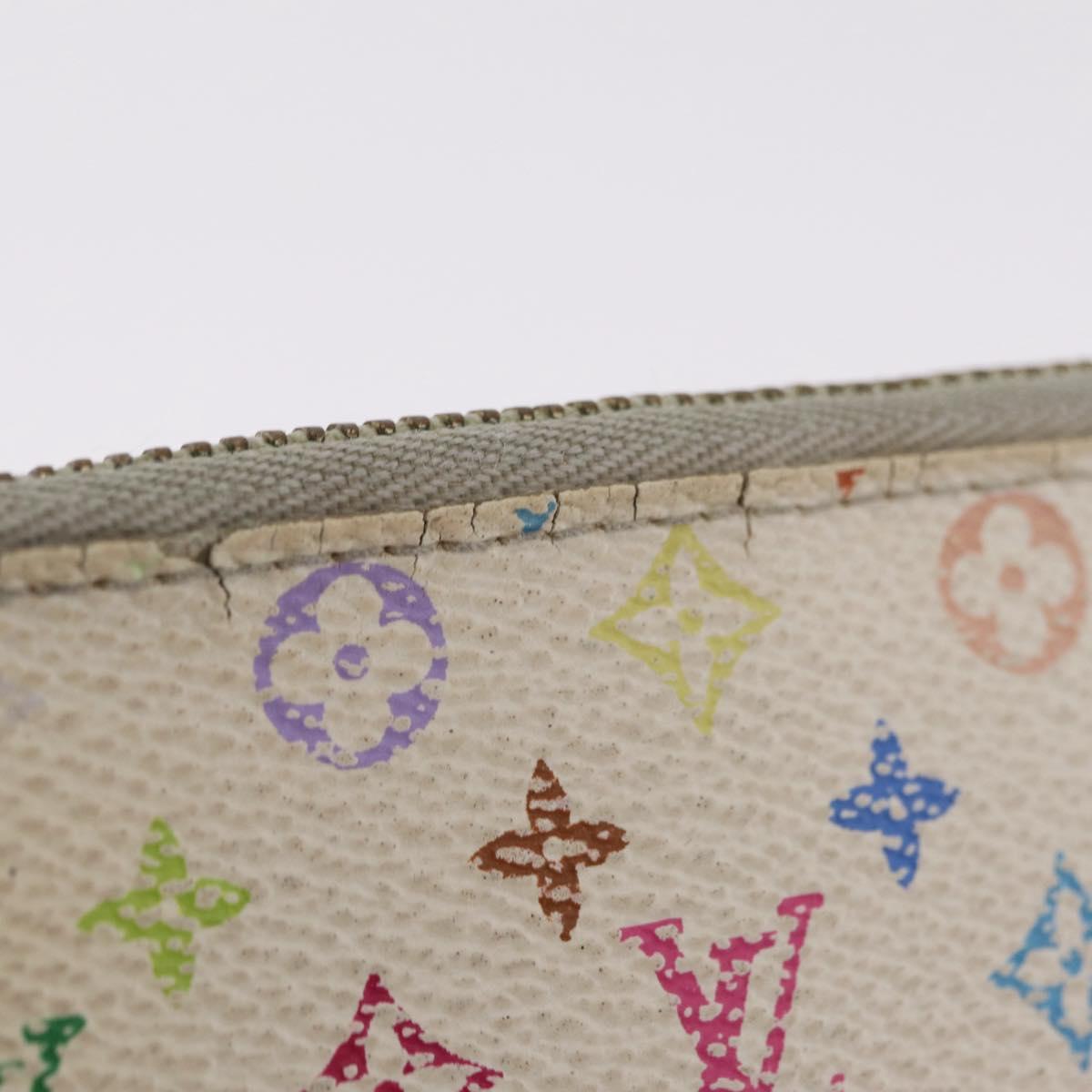 LOUIS VUITTON Monogram Multicolor Wallet 2 Set White LV Auth bs36482