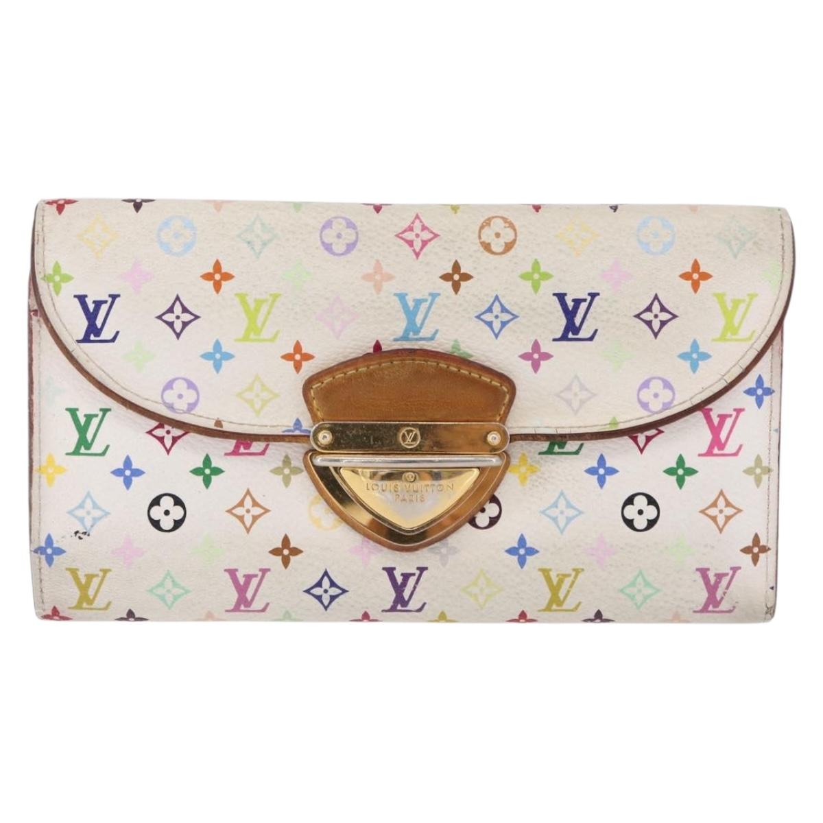LOUIS VUITTON Monogram Multicolor Wallet 2 Set White LV Auth bs36482
